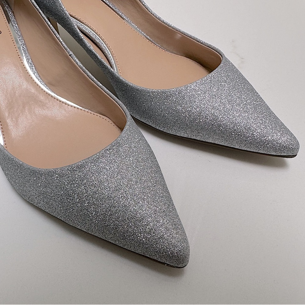 BNIB Jewel Badgley Mischka Silver Sparkly Frenchie Pump | Bridal Event Formal - Picture 8 of 13